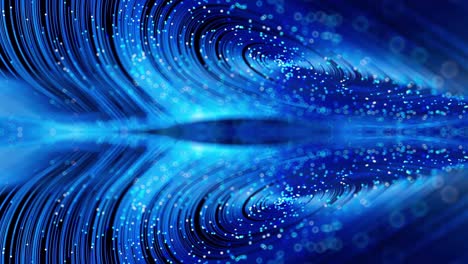 Abstract-Particle-blue-swirly-curved-lines-Animation-with-glowing-points-seamless-loop